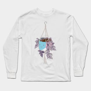 tradscantia plant in trans pride masc pot Long Sleeve T-Shirt